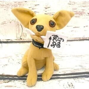 TACO BELL Chihuahua Vintage 1998 Plush 6" Dog Free Tacos Sign